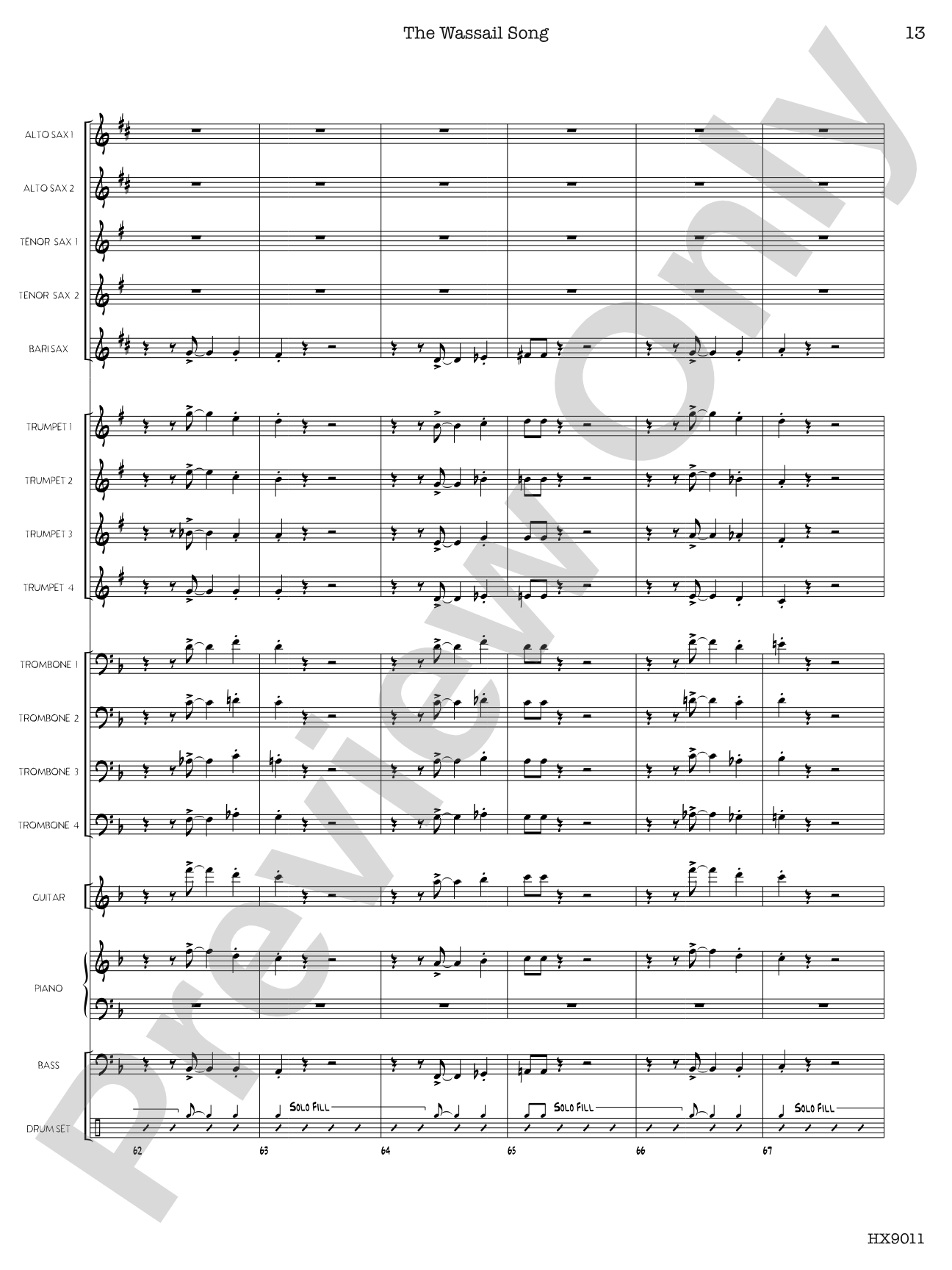 The Wassail Song: Score