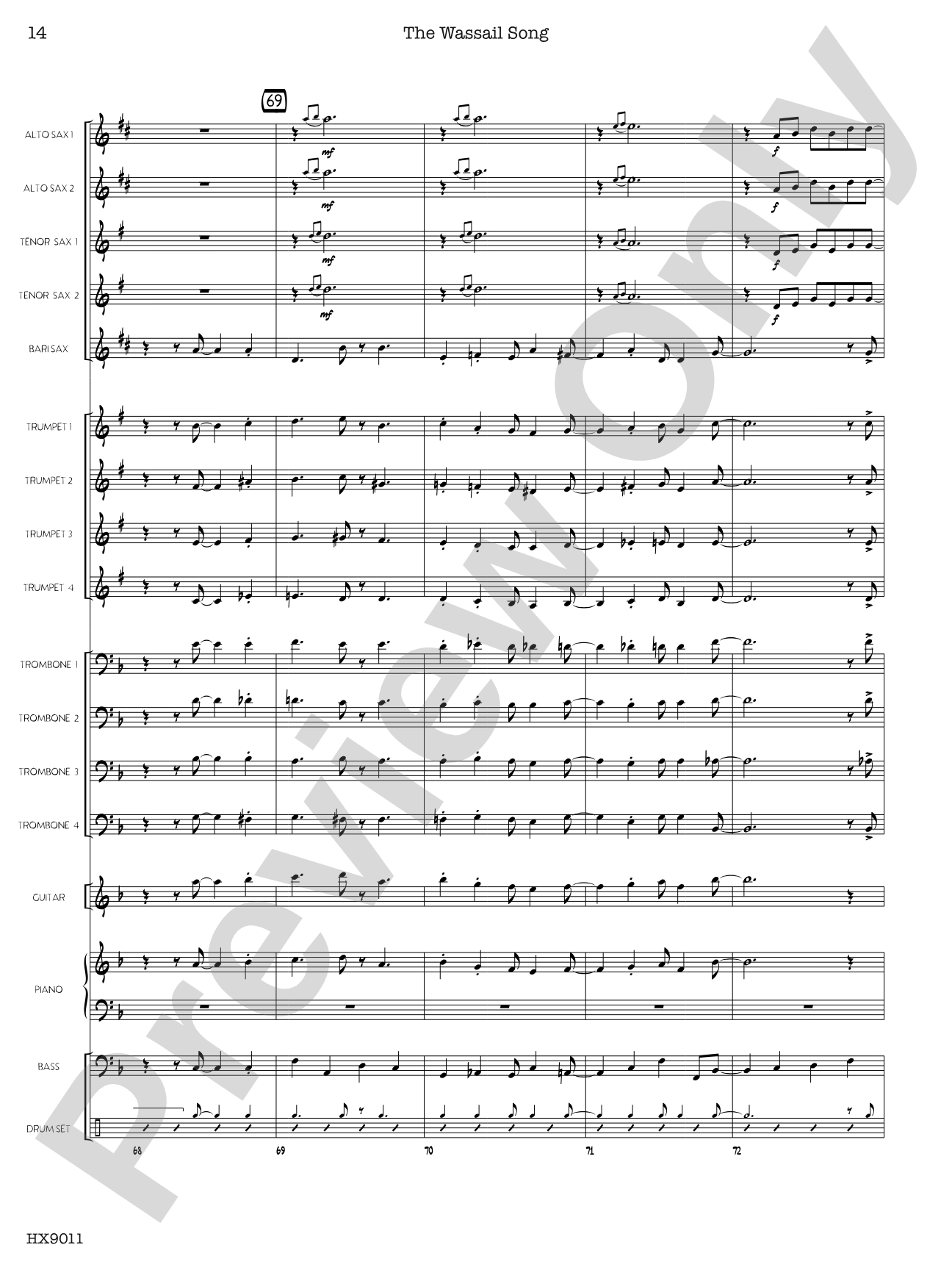 The Wassail Song: Score