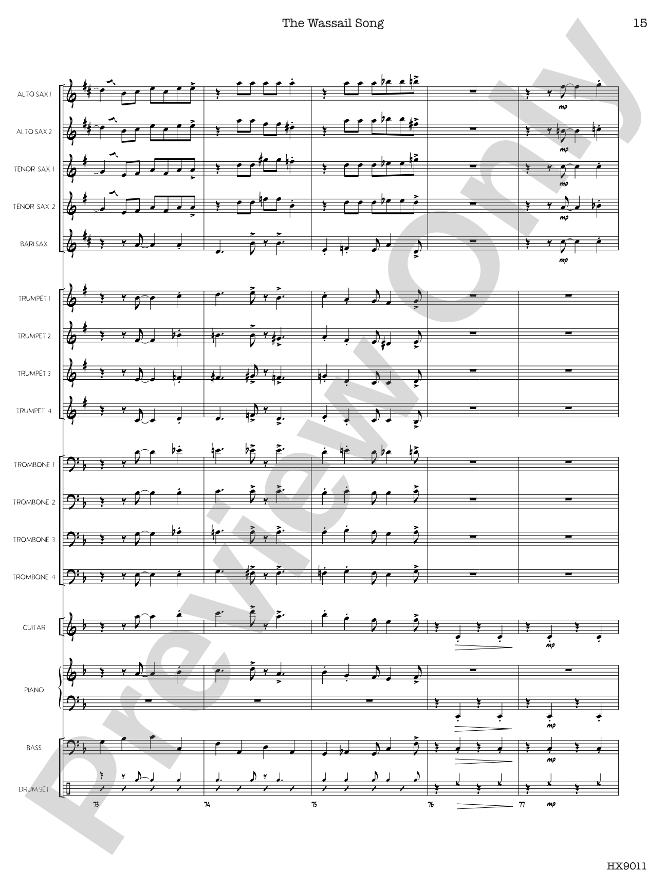The Wassail Song: Score