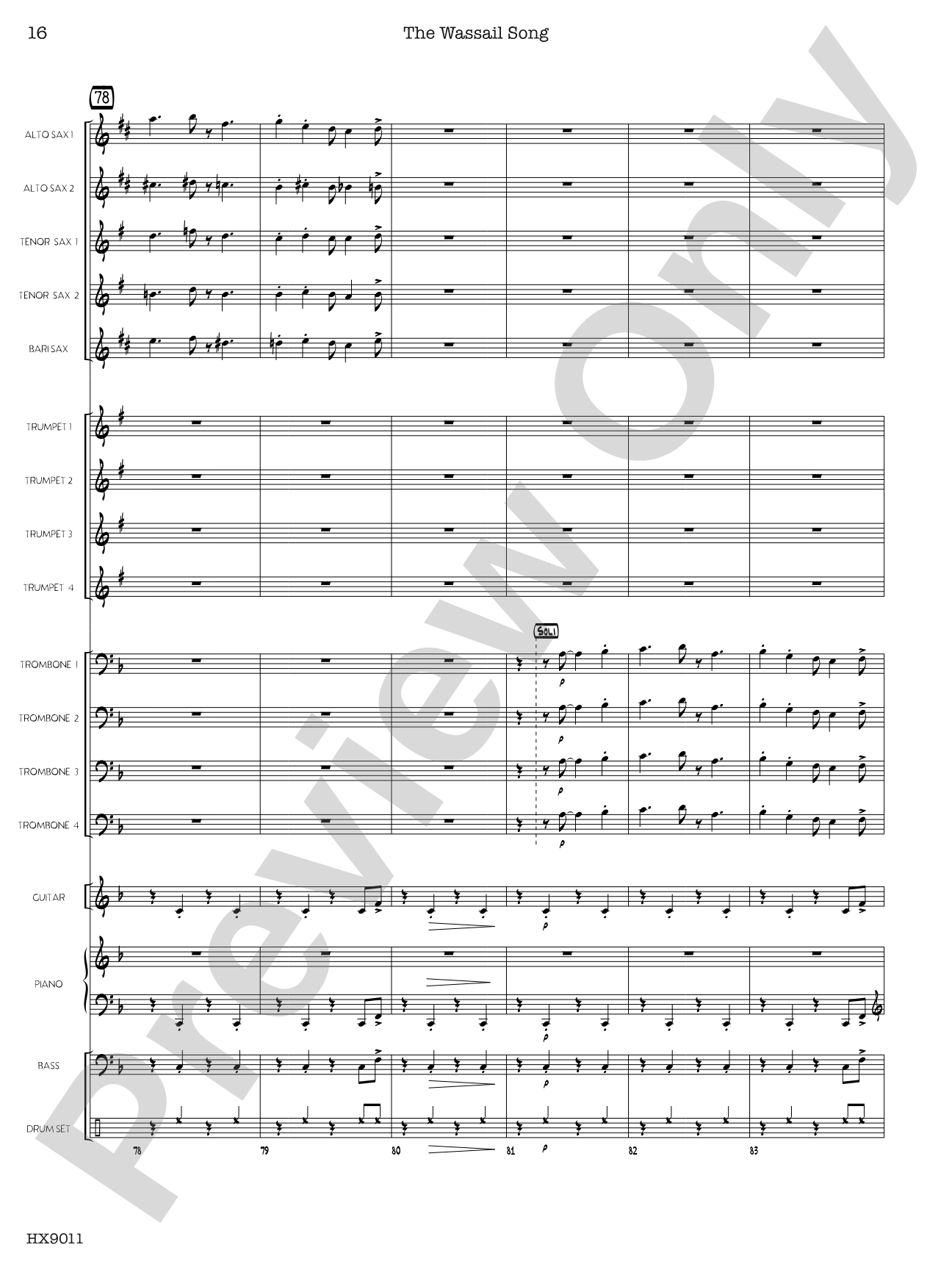 The Wassail Song: Score