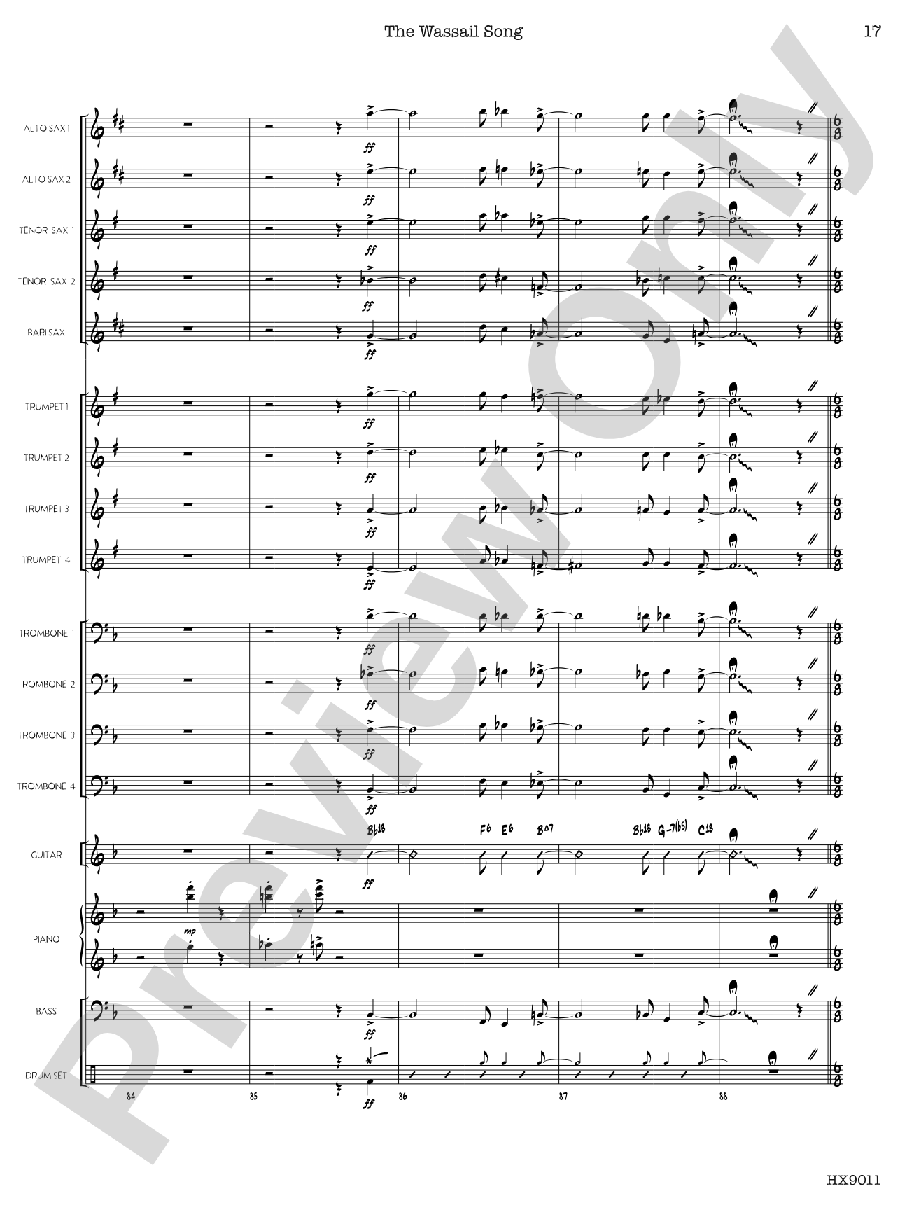 The Wassail Song: Score