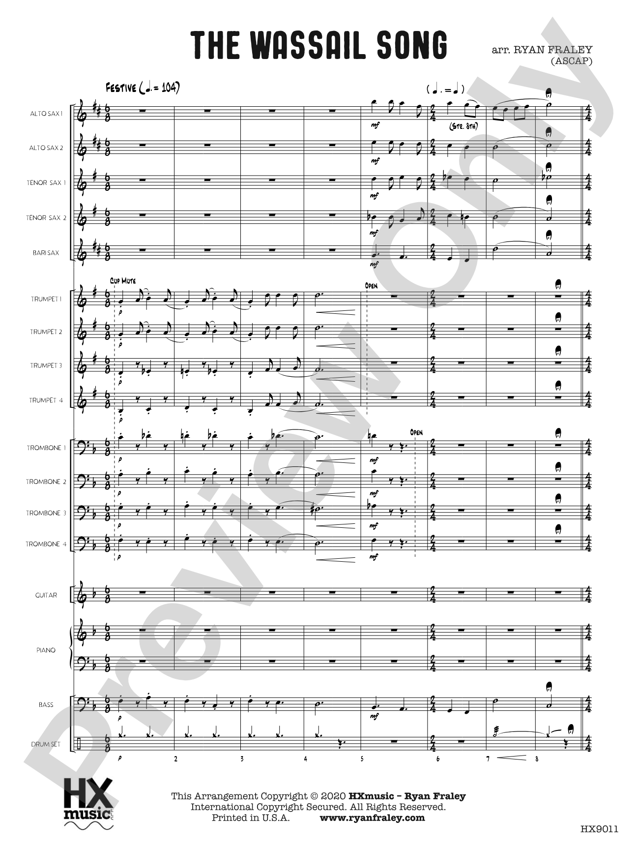 The Wassail Song: Score