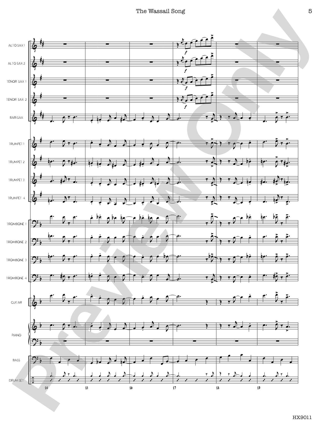 The Wassail Song: Score