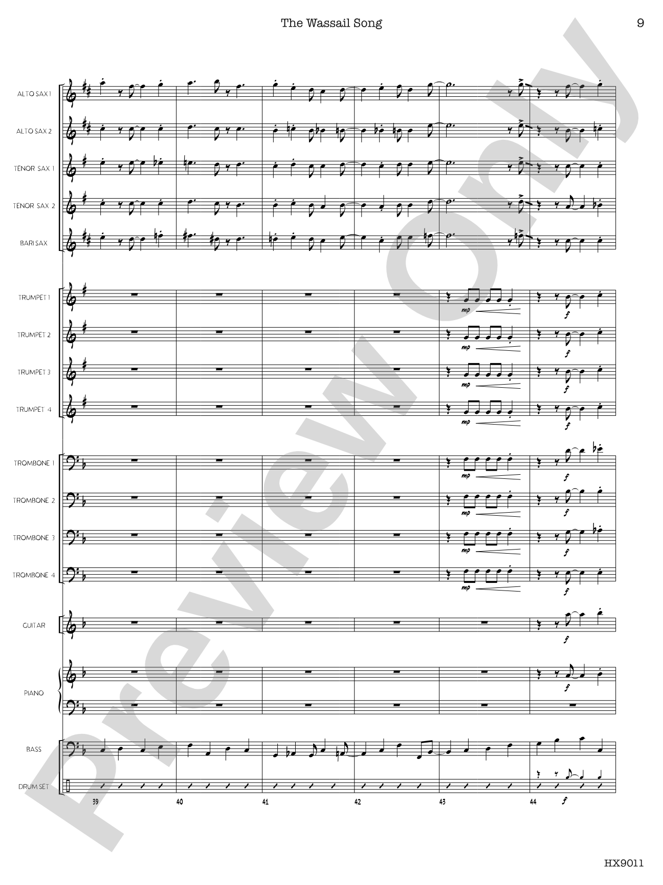 The Wassail Song: Score
