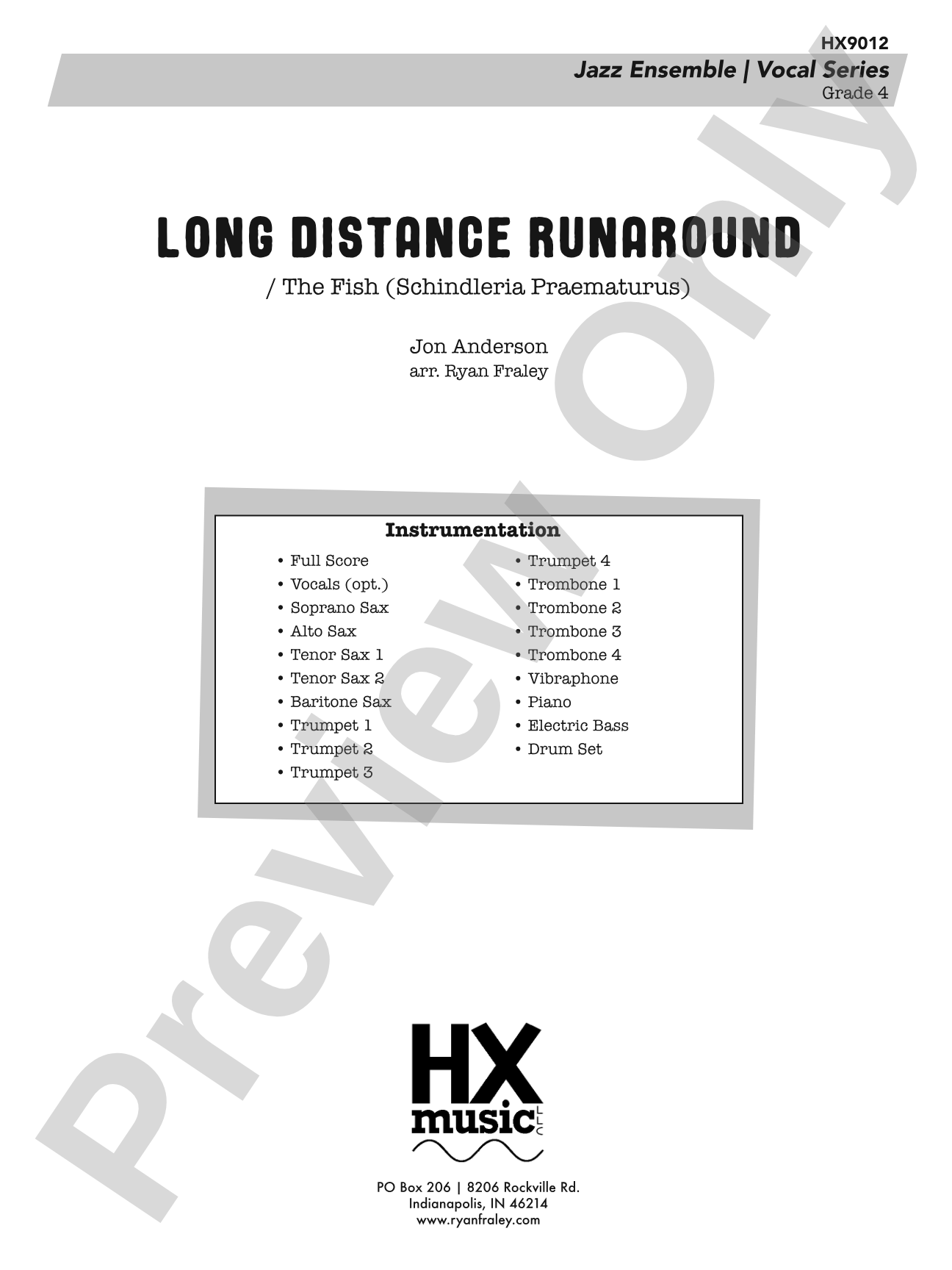 Long Distance Runaround: Jazz Ensemble Conductor Score & Parts