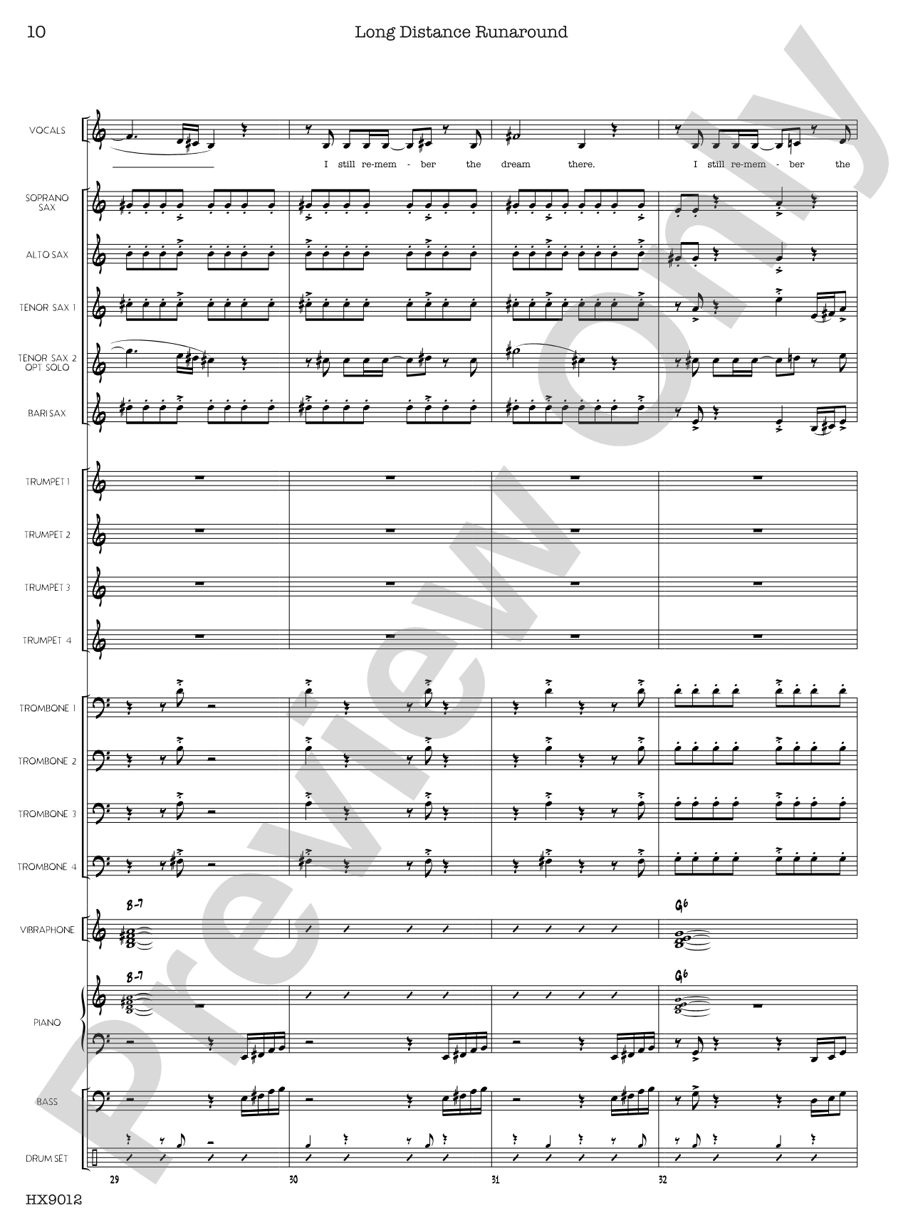 Long Distance Runaround: Jazz Ensemble Conductor Score & Parts