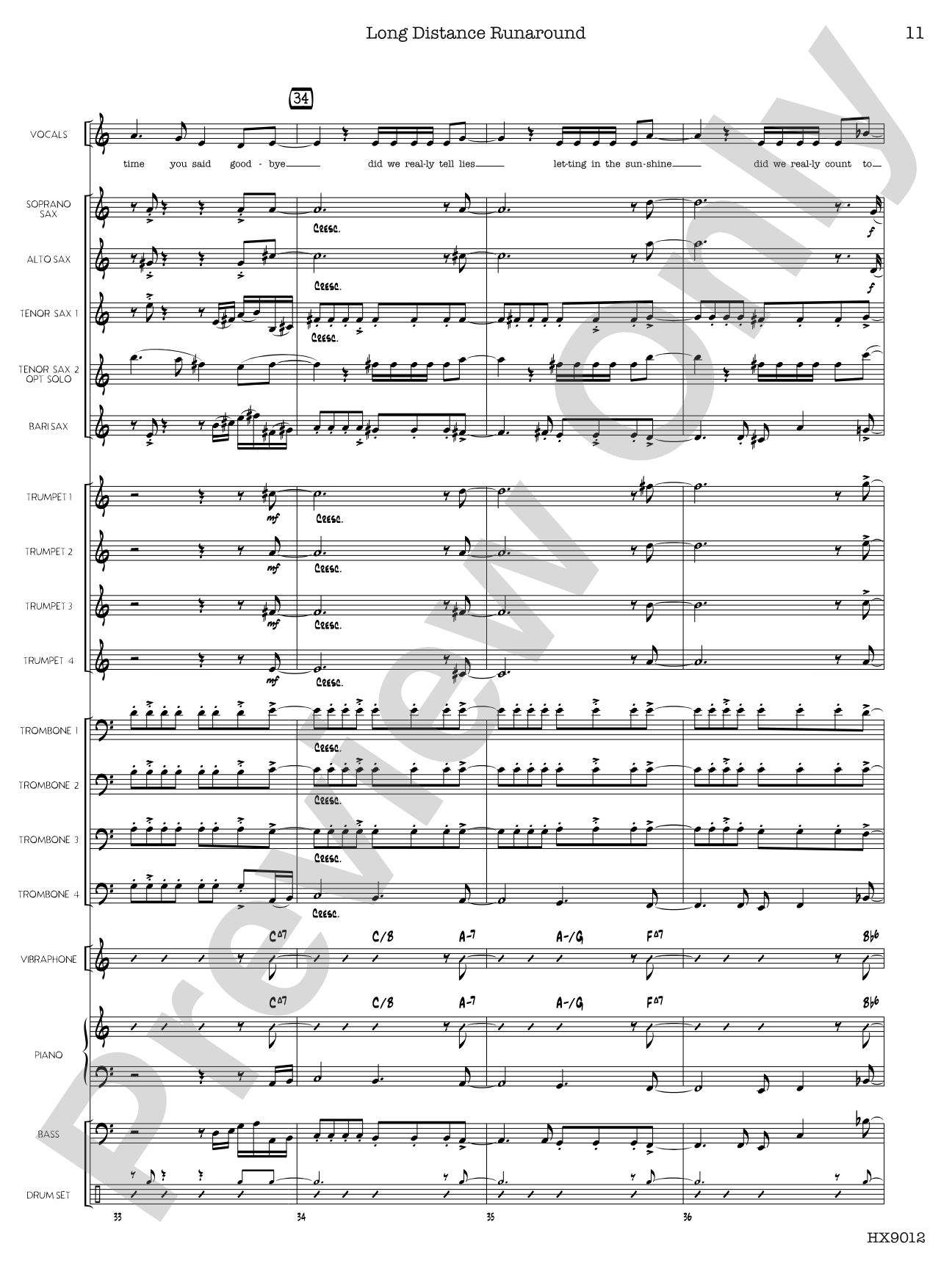 Long Distance Runaround: Jazz Ensemble Conductor Score & Parts
