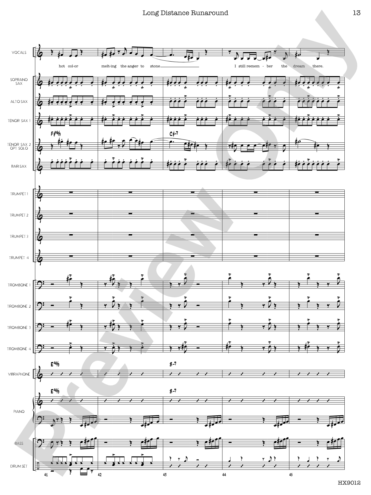 Long Distance Runaround: Jazz Ensemble Conductor Score & Parts
