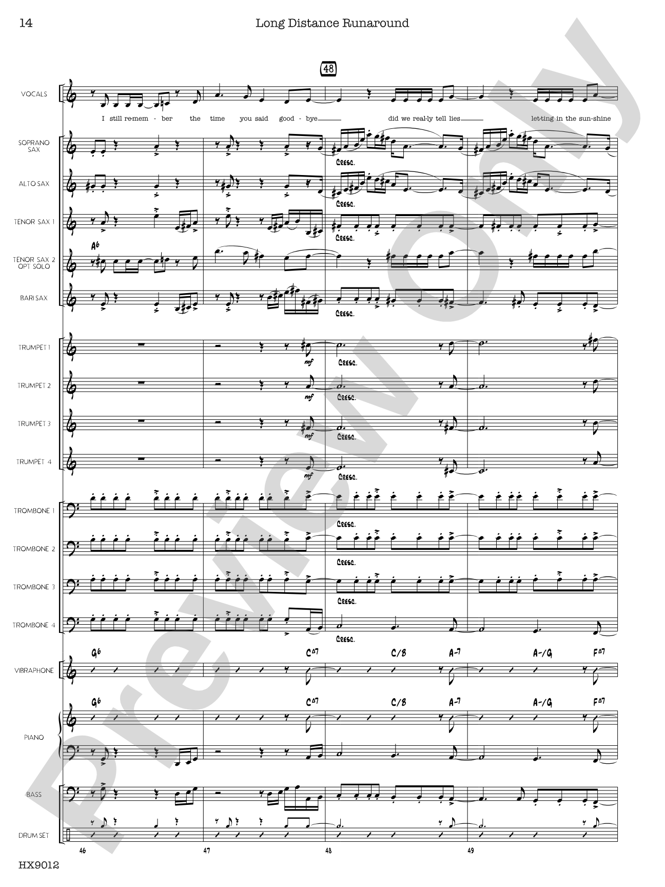Long Distance Runaround: Jazz Ensemble Conductor Score & Parts