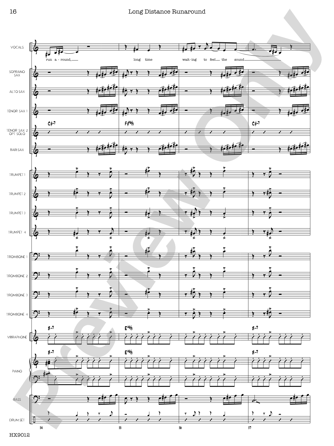 Long Distance Runaround: Jazz Ensemble Conductor Score & Parts