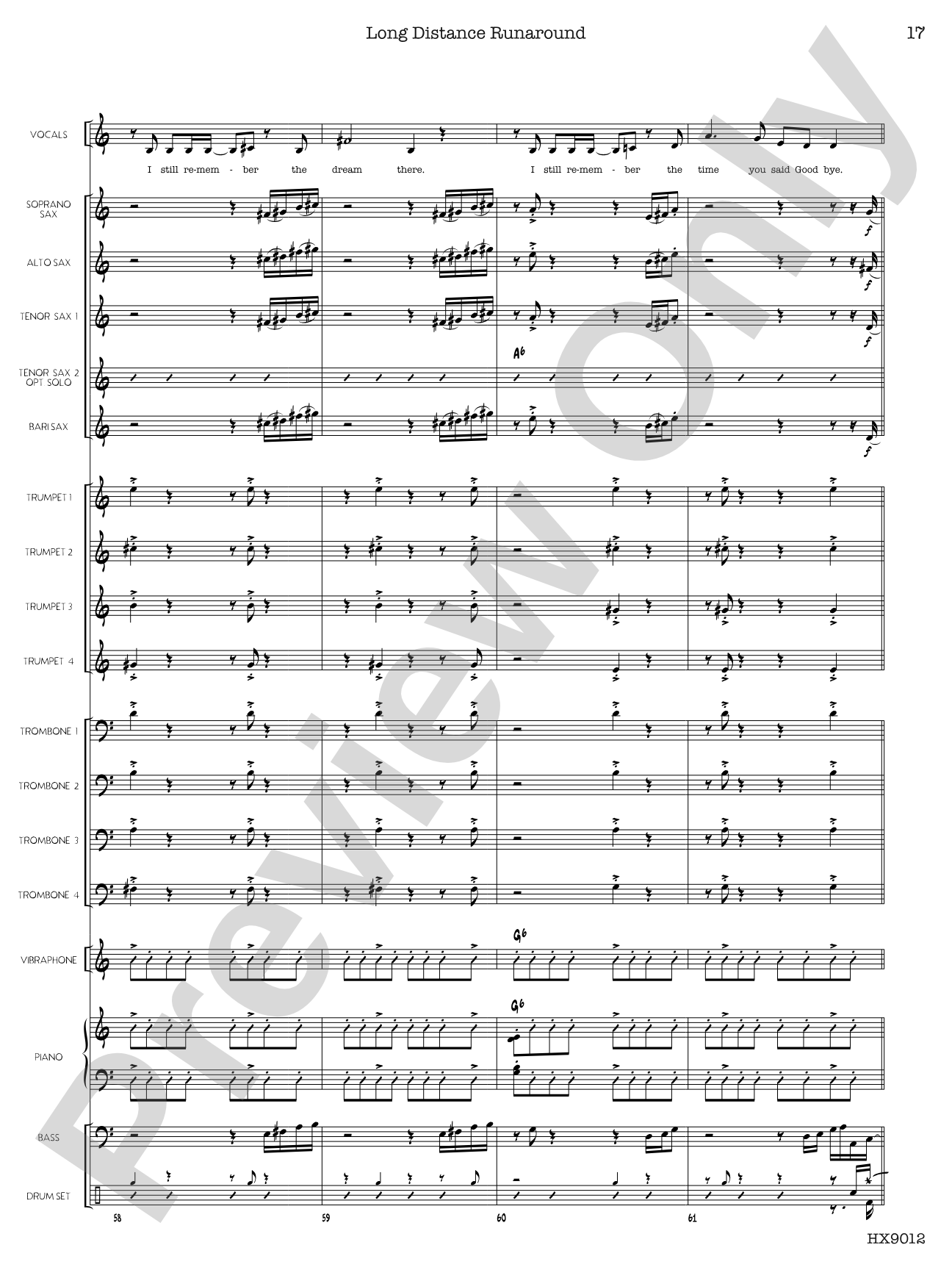 Long Distance Runaround: Jazz Ensemble Conductor Score & Parts