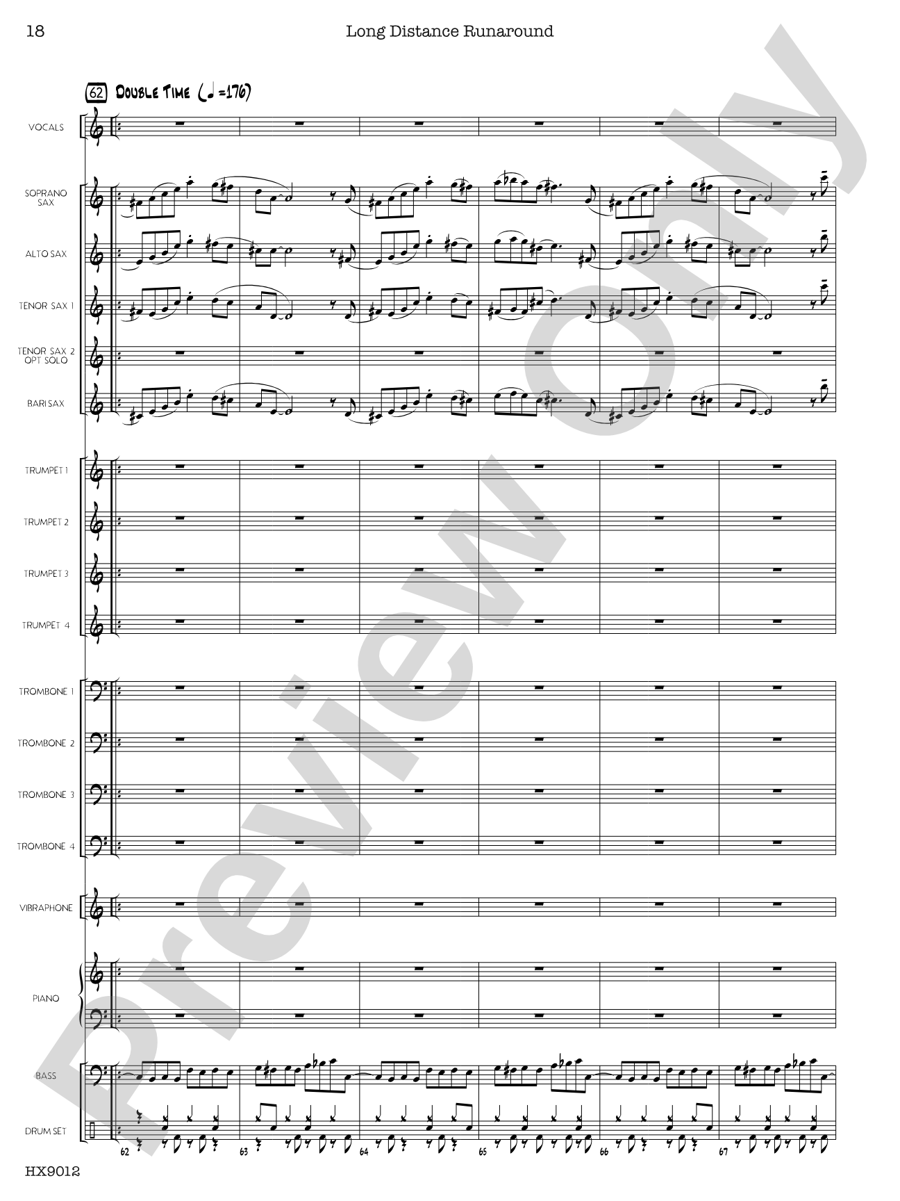 Long Distance Runaround: Jazz Ensemble Conductor Score & Parts