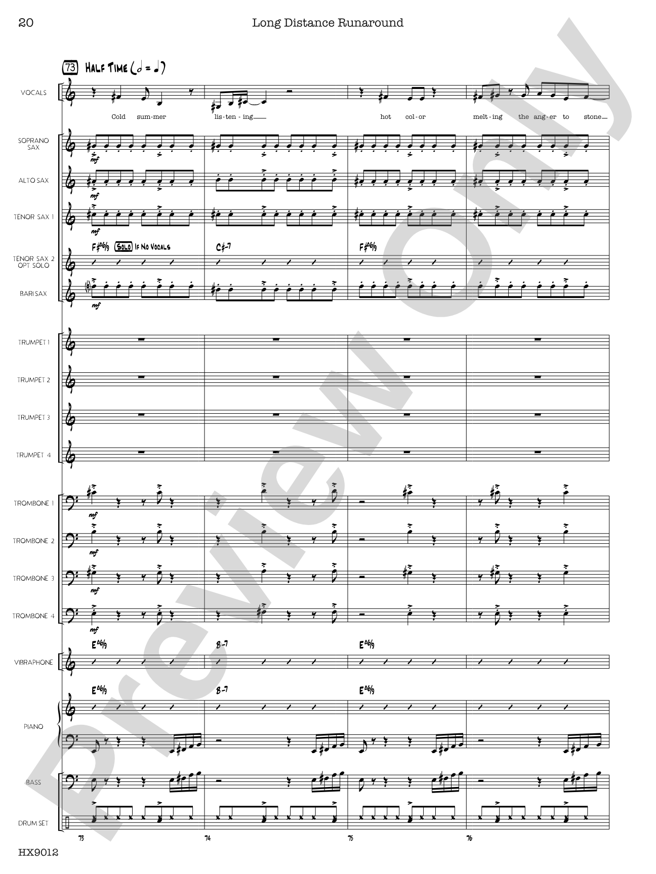 Long Distance Runaround: Jazz Ensemble Conductor Score & Parts