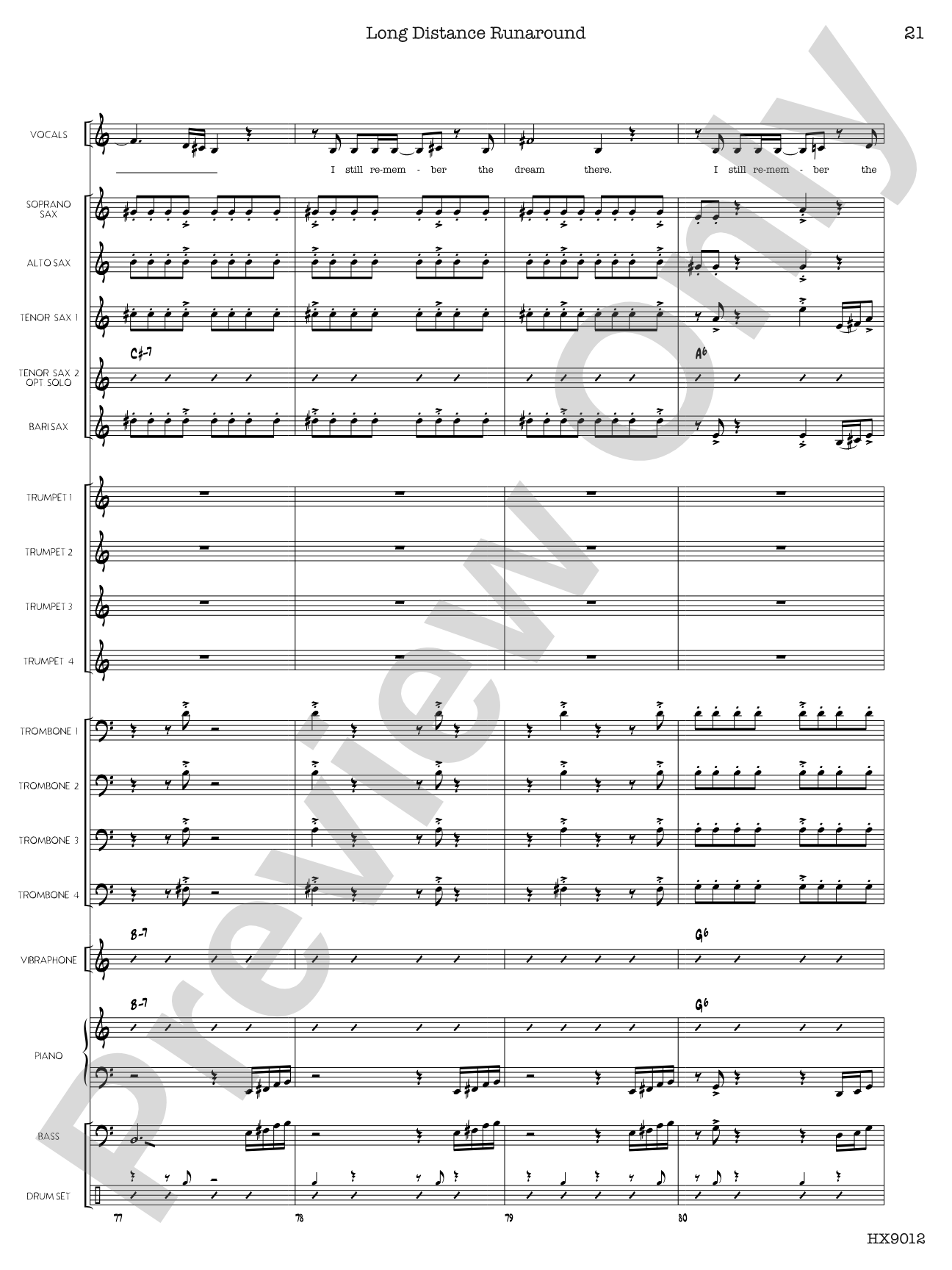 Long Distance Runaround: Jazz Ensemble Conductor Score & Parts