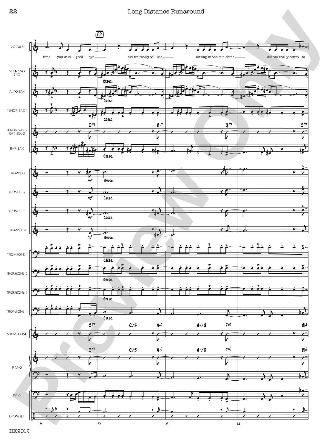 Long Distance Runaround: Jazz Ensemble Conductor Score & Parts