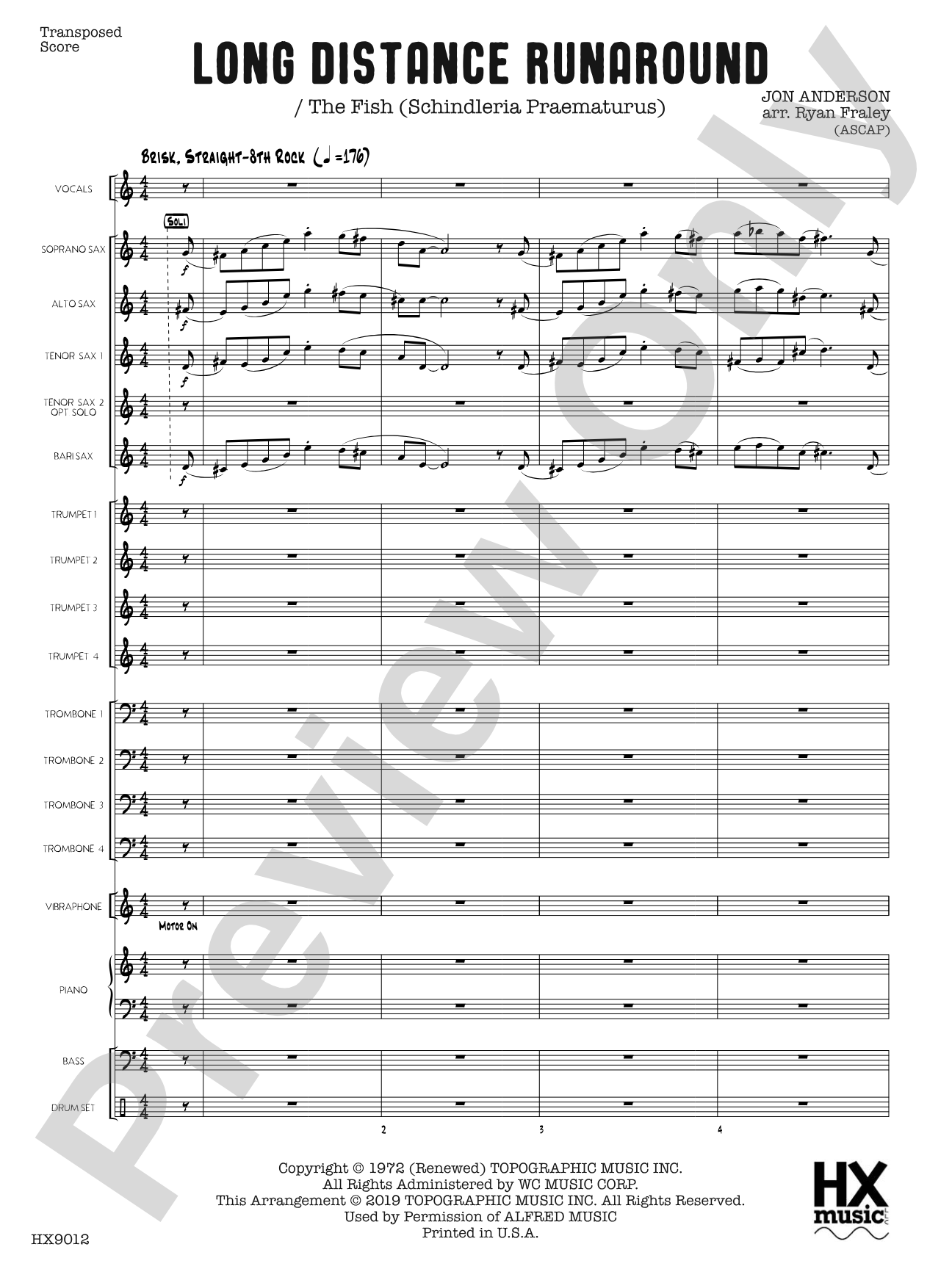 Long Distance Runaround: Jazz Ensemble Conductor Score & Parts