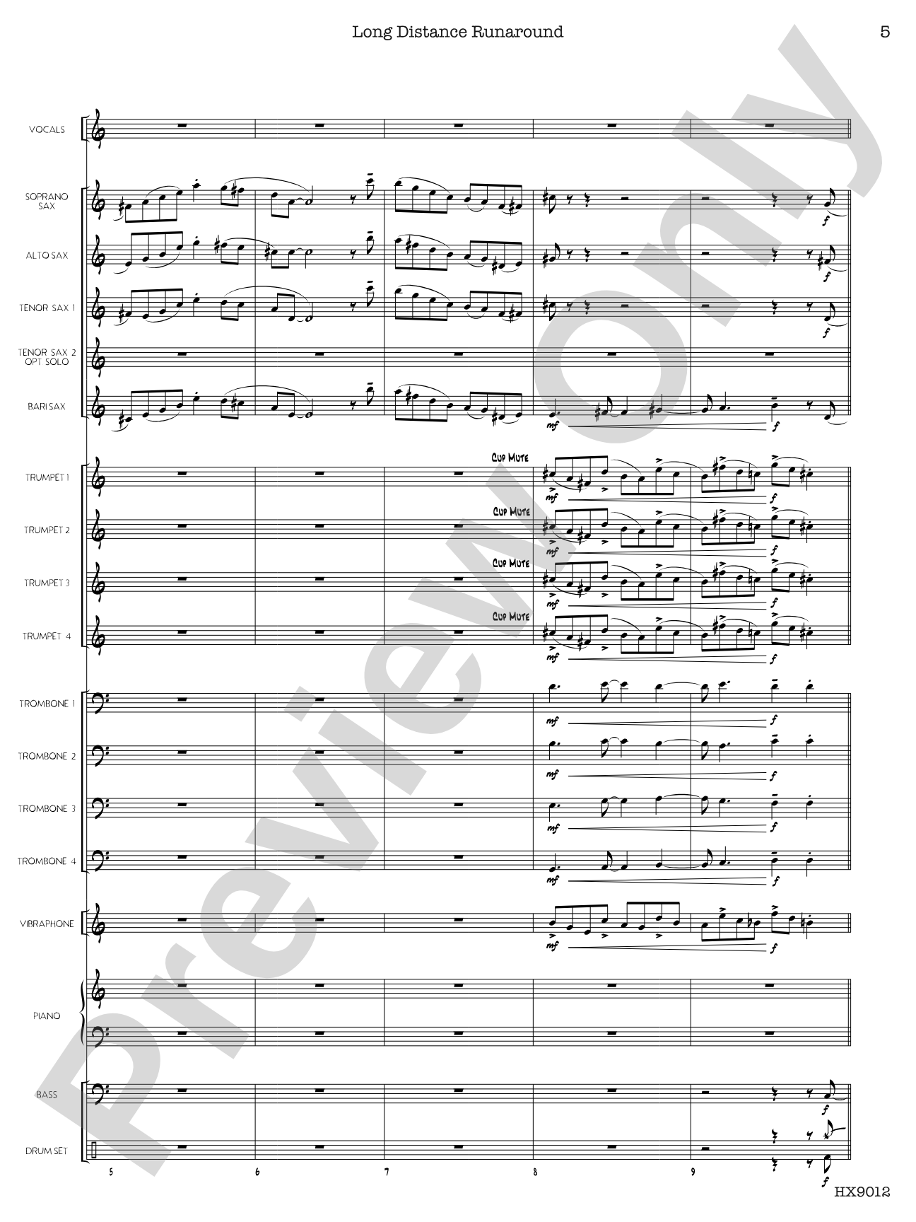 Long Distance Runaround: Jazz Ensemble Conductor Score & Parts