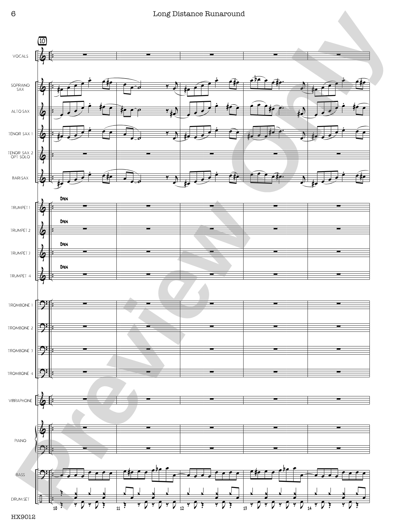 Long Distance Runaround: Jazz Ensemble Conductor Score & Parts