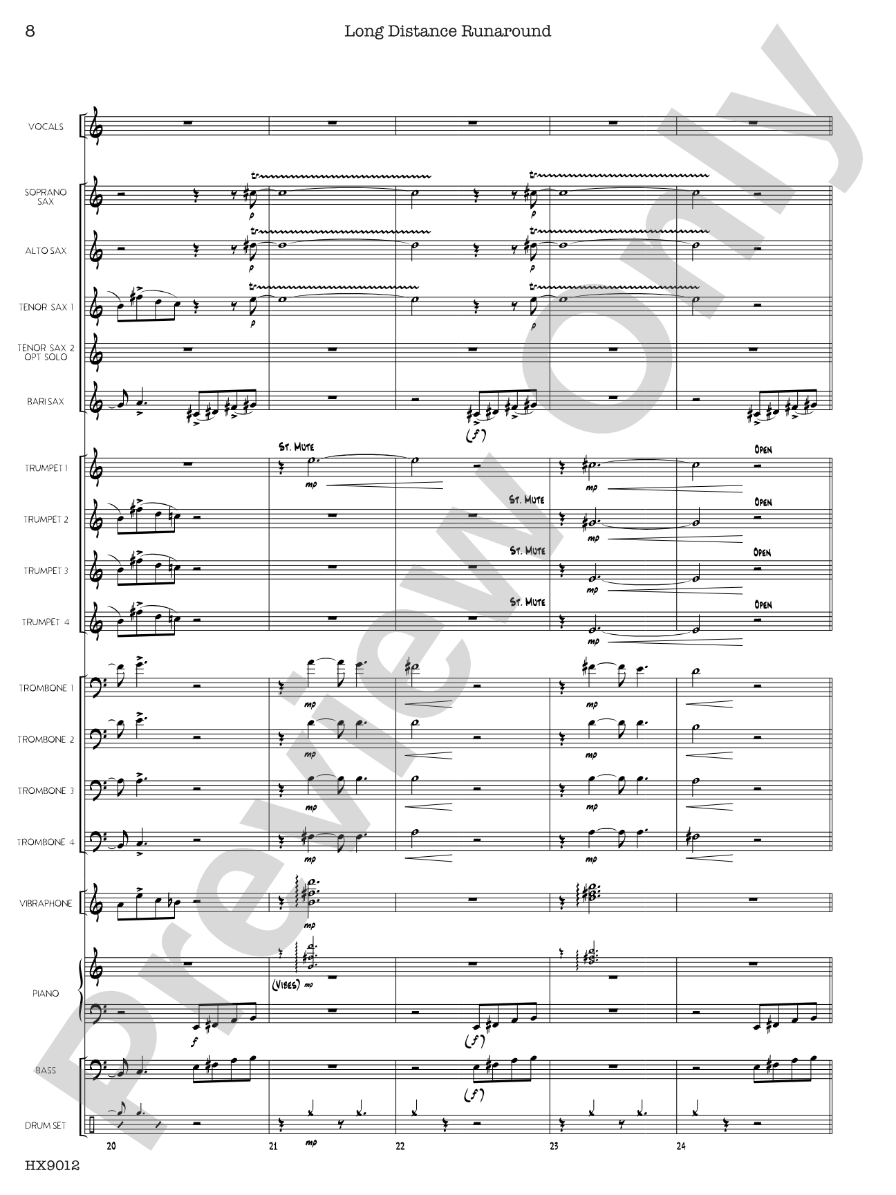 Long Distance Runaround: Jazz Ensemble Conductor Score & Parts
