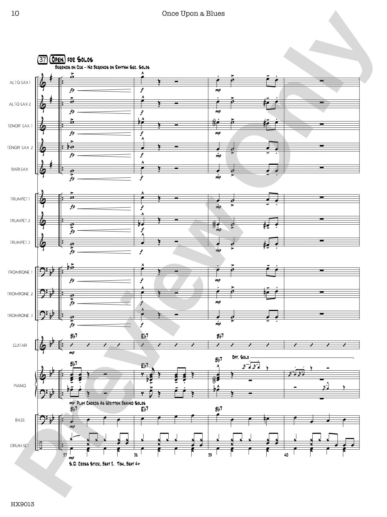 Once Upon a Blues: Jazz Ensemble Conductor Score & Parts