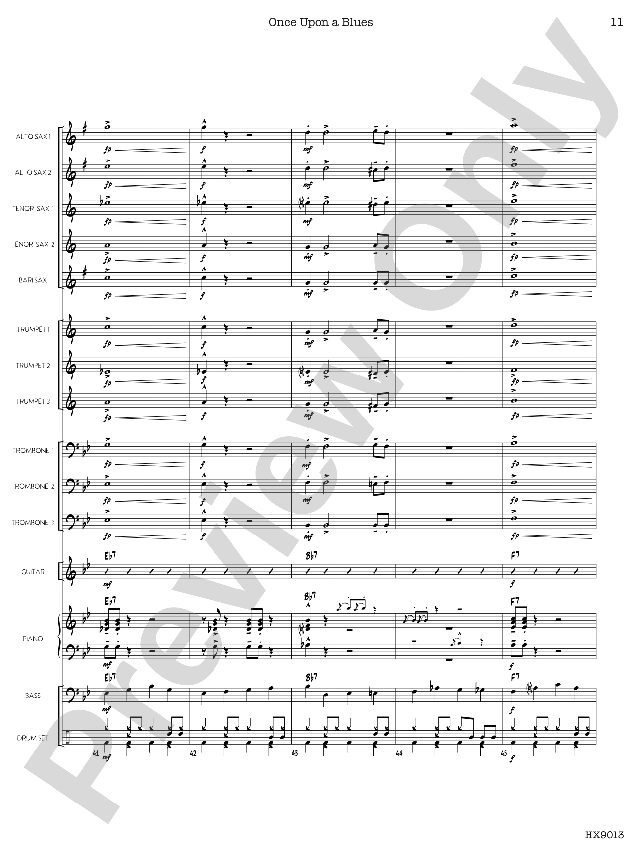 Once Upon a Blues: Jazz Ensemble Conductor Score & Parts