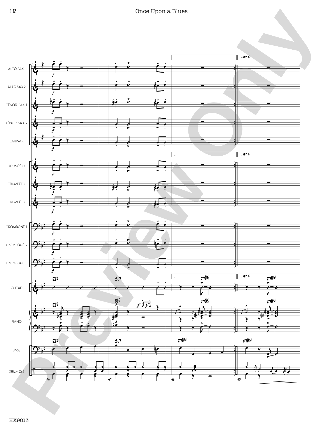 Once Upon a Blues: Jazz Ensemble Conductor Score & Parts