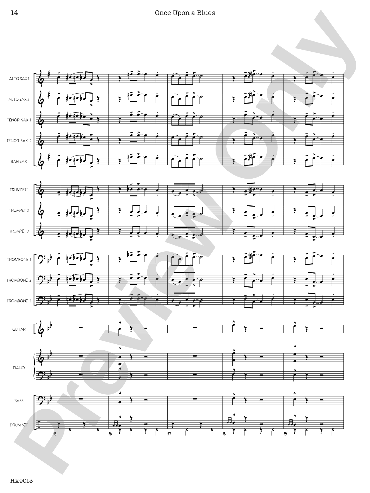 Once Upon a Blues: Jazz Ensemble Conductor Score & Parts