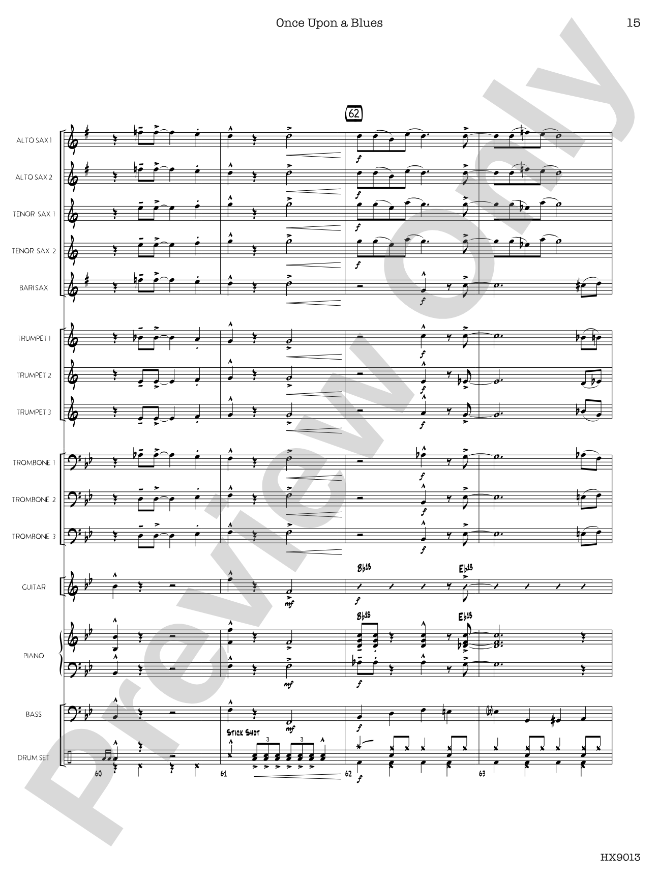 Once Upon a Blues: Jazz Ensemble Conductor Score & Parts