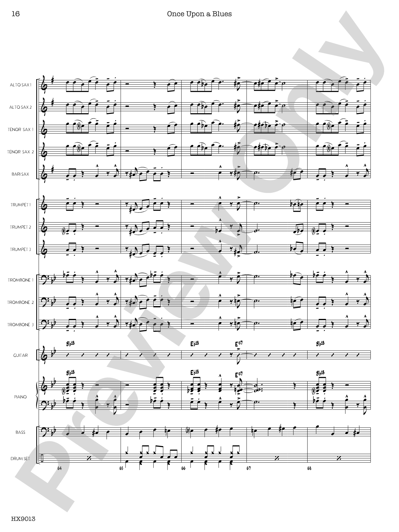 Once Upon a Blues: Jazz Ensemble Conductor Score & Parts