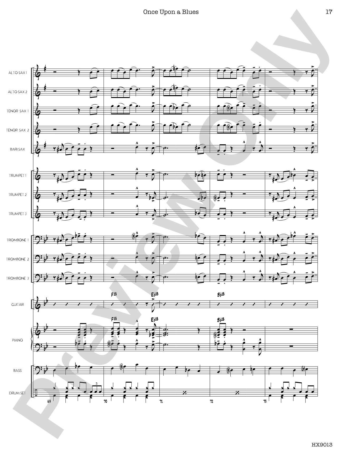 Once Upon a Blues: Jazz Ensemble Conductor Score & Parts