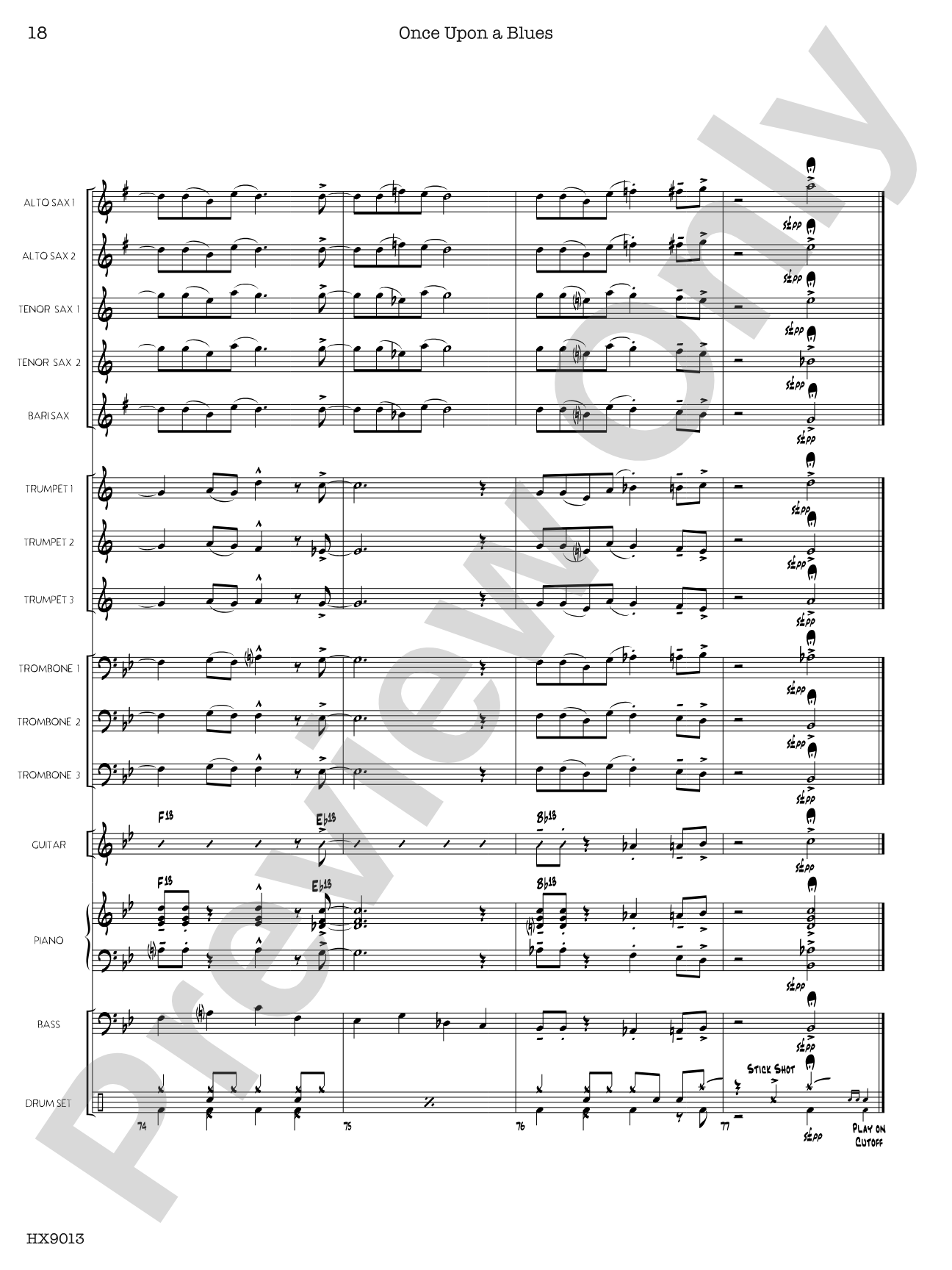 Once Upon a Blues: Jazz Ensemble Conductor Score & Parts