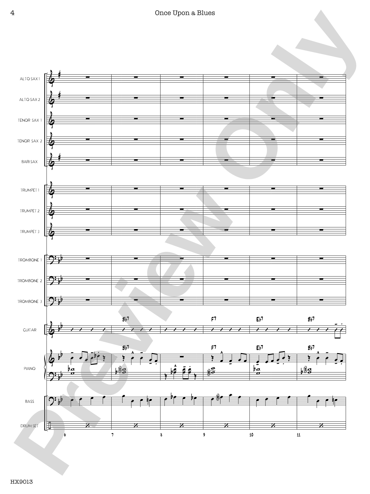 Once Upon a Blues: Jazz Ensemble Conductor Score & Parts