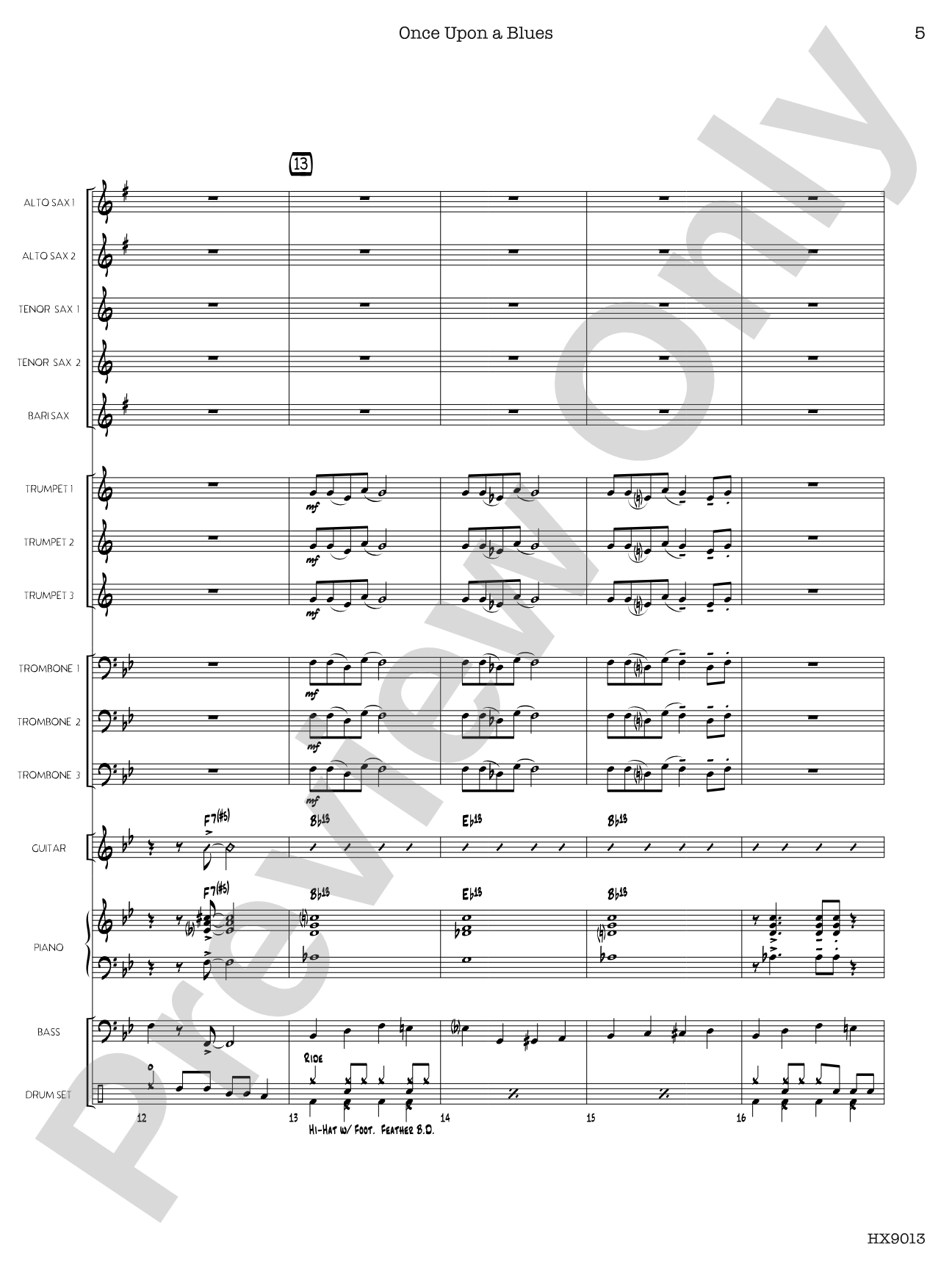 Once Upon a Blues: Jazz Ensemble Conductor Score & Parts