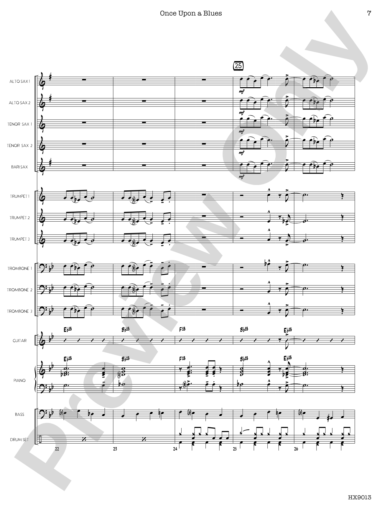 Once Upon a Blues: Jazz Ensemble Conductor Score & Parts
