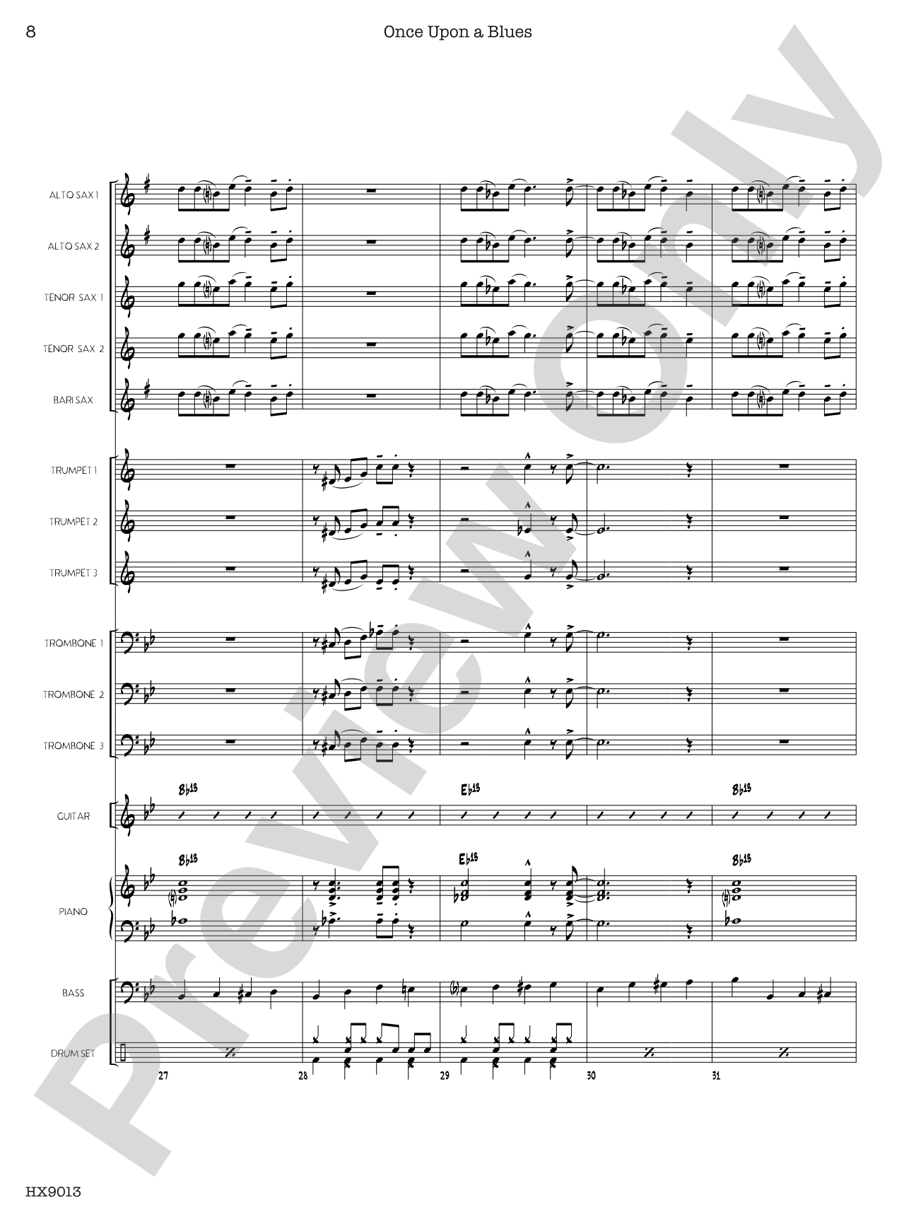 Once Upon a Blues: Jazz Ensemble Conductor Score & Parts