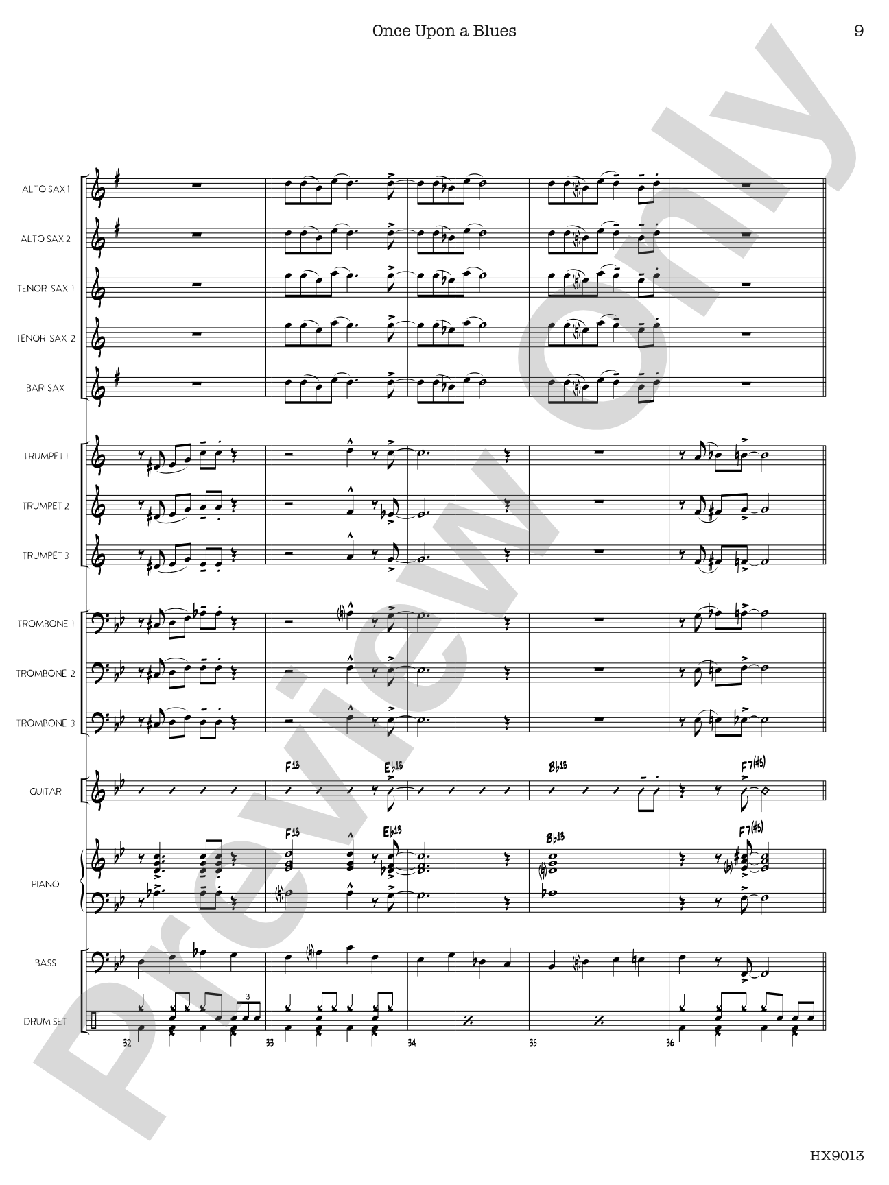 Once Upon a Blues: Jazz Ensemble Conductor Score & Parts