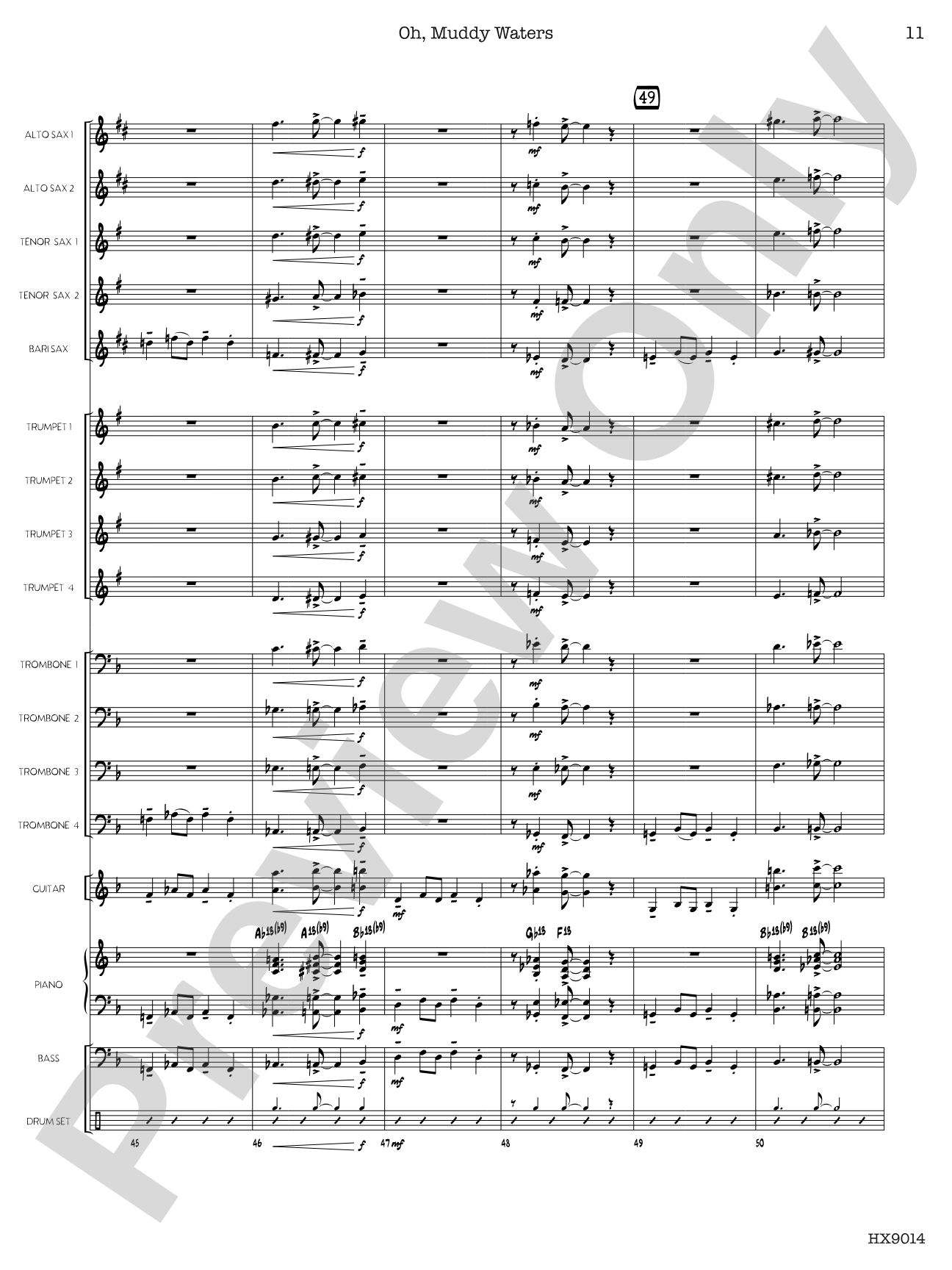 Oh, Muddy Waters: Jazz Ensemble Conductor Score & Parts