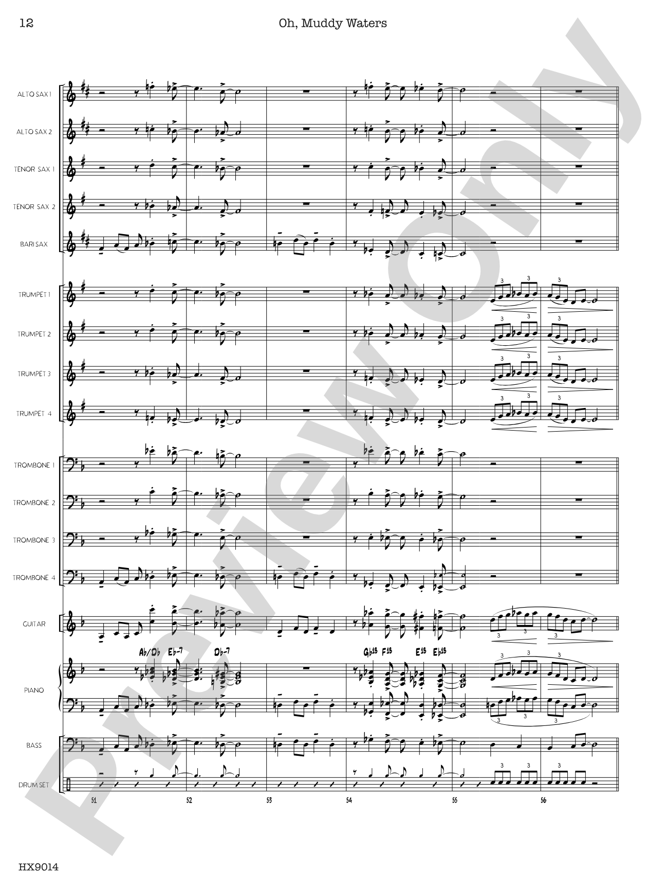 Oh, Muddy Waters: Jazz Ensemble Conductor Score & Parts