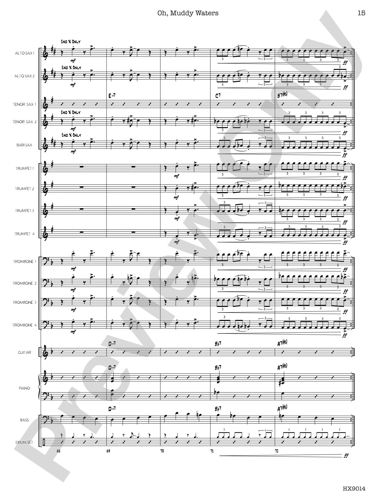 Oh, Muddy Waters: Jazz Ensemble Conductor Score & Parts
