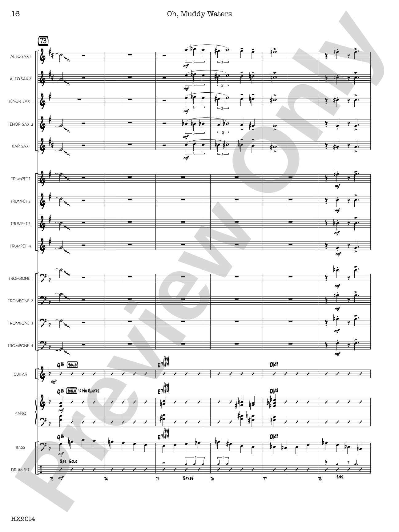 Oh, Muddy Waters: Jazz Ensemble Conductor Score & Parts