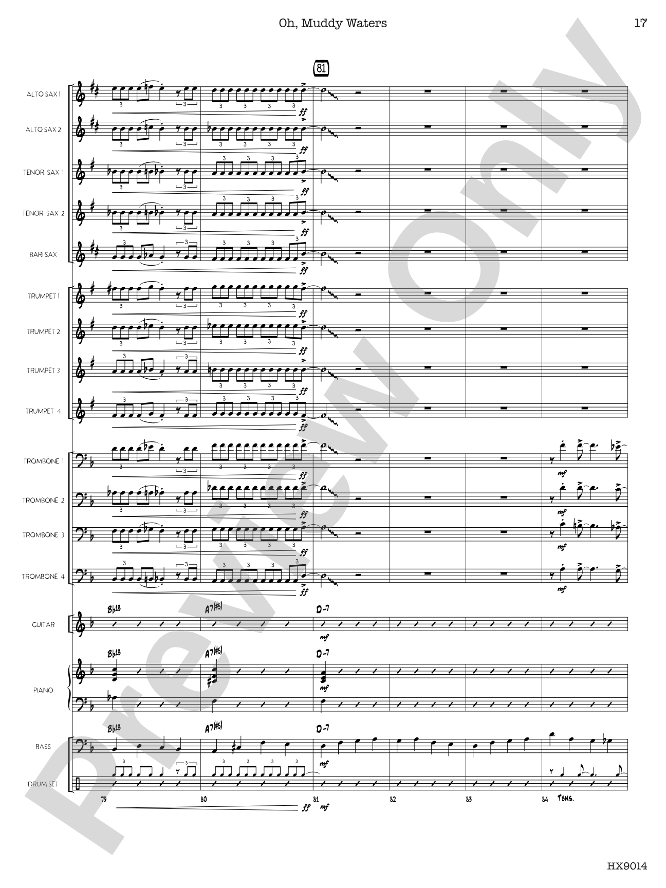 Oh, Muddy Waters: Jazz Ensemble Conductor Score & Parts