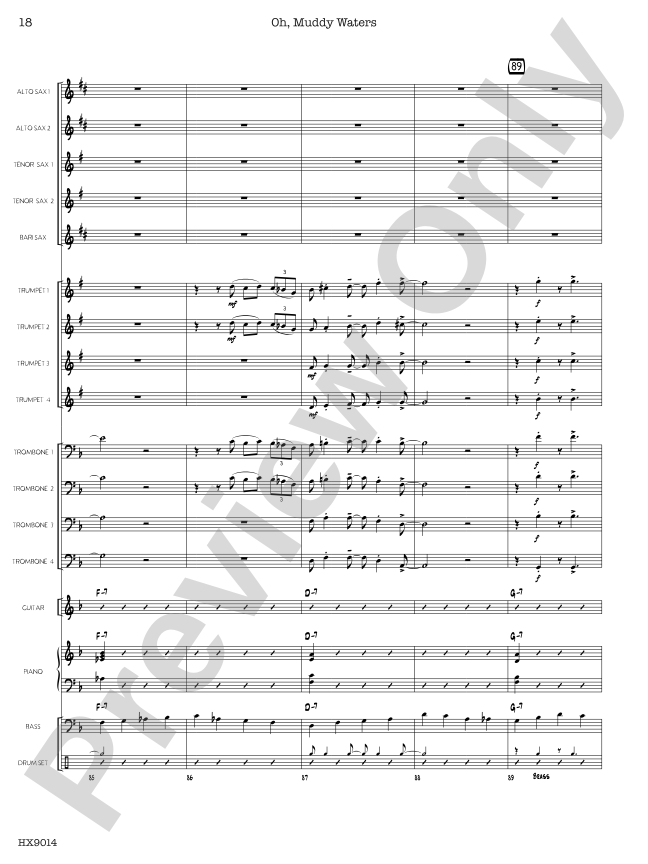 Oh, Muddy Waters: Jazz Ensemble Conductor Score & Parts