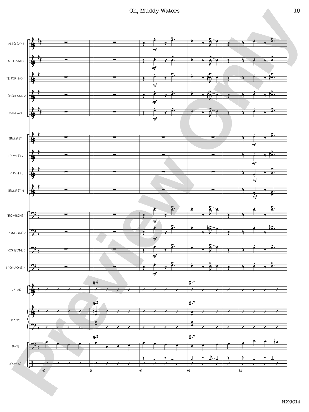 Oh, Muddy Waters: Jazz Ensemble Conductor Score & Parts