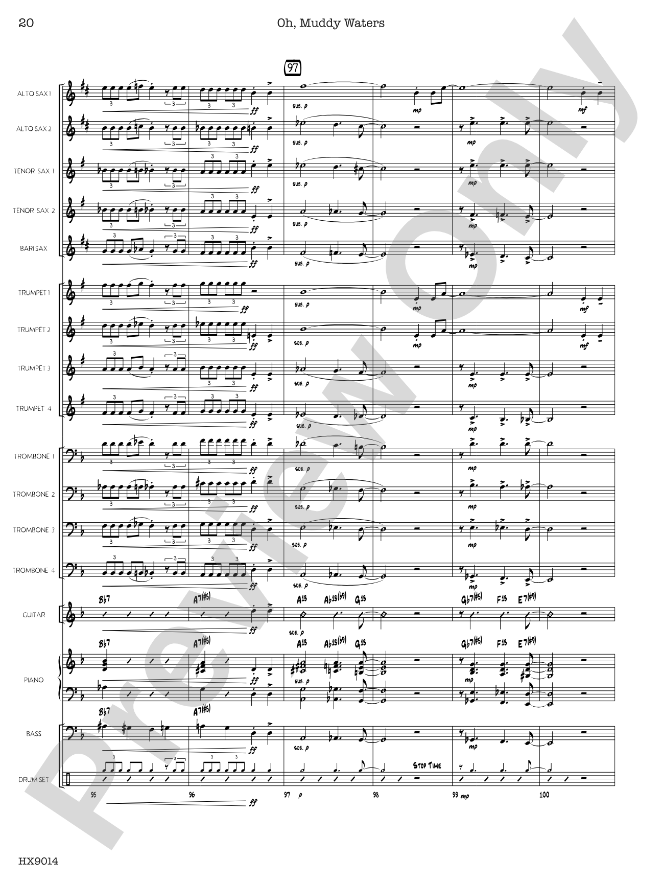 Oh, Muddy Waters: Jazz Ensemble Conductor Score & Parts