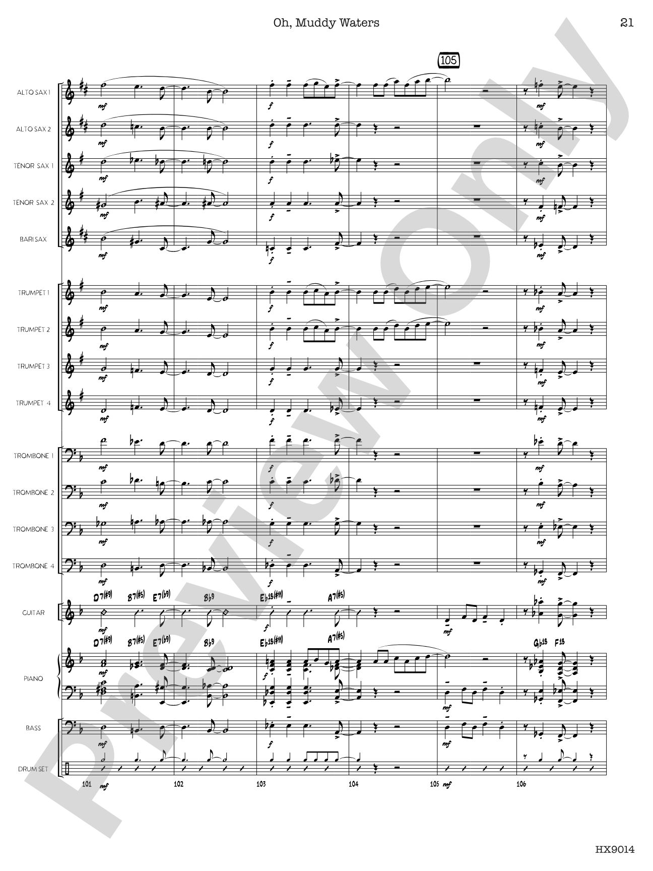 Oh, Muddy Waters: Jazz Ensemble Conductor Score & Parts