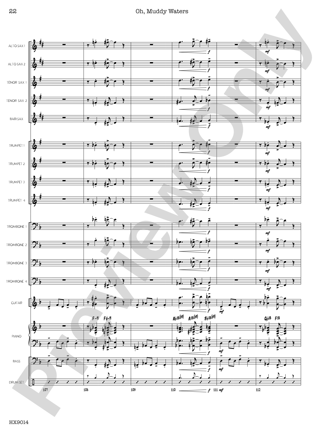 Oh, Muddy Waters: Jazz Ensemble Conductor Score & Parts