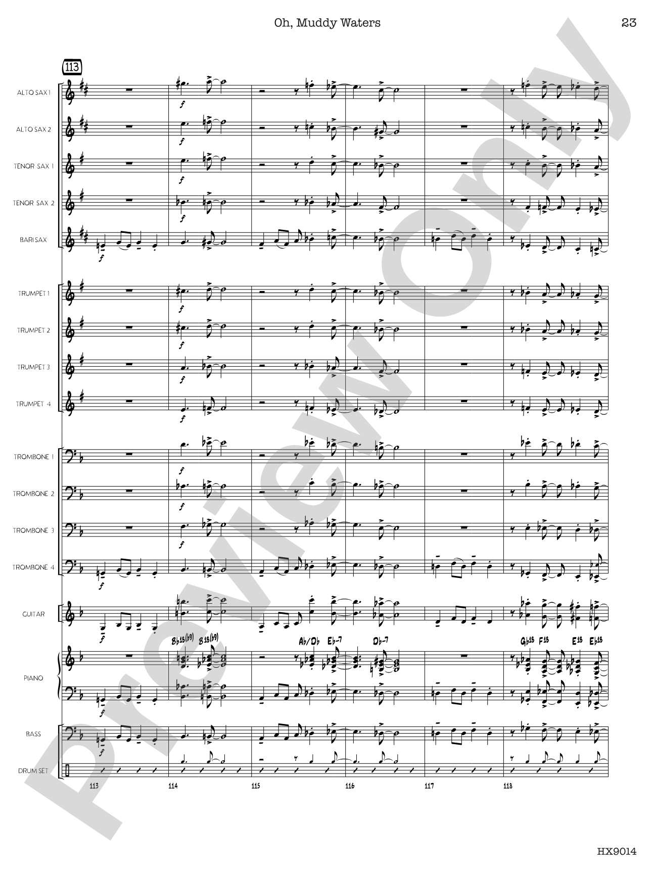 Oh, Muddy Waters: Jazz Ensemble Conductor Score & Parts