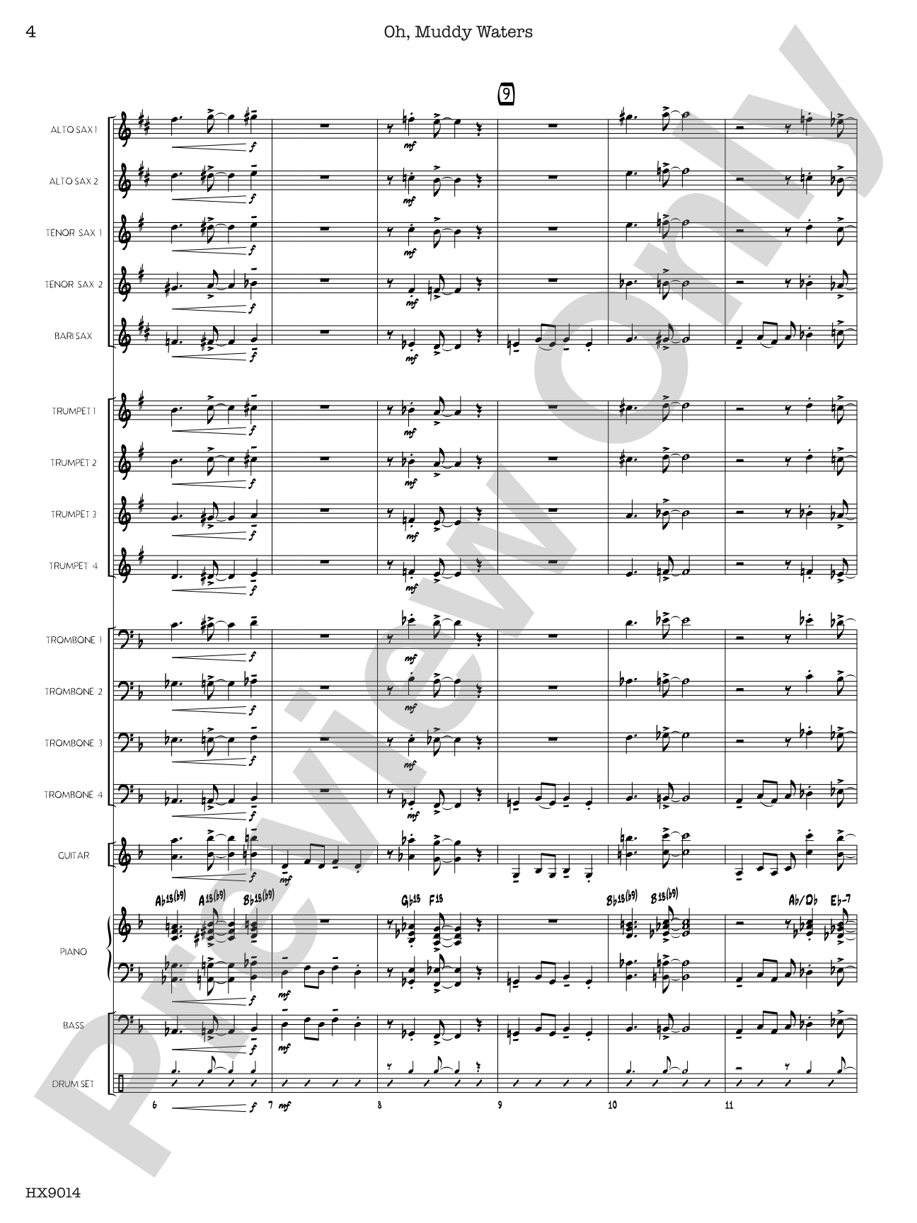 Oh, Muddy Waters: Jazz Ensemble Conductor Score & Parts