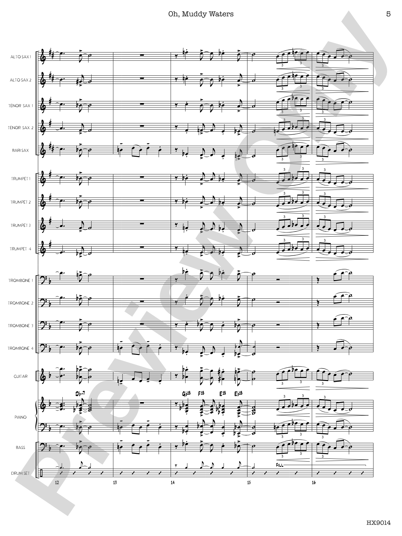Oh, Muddy Waters: Jazz Ensemble Conductor Score & Parts