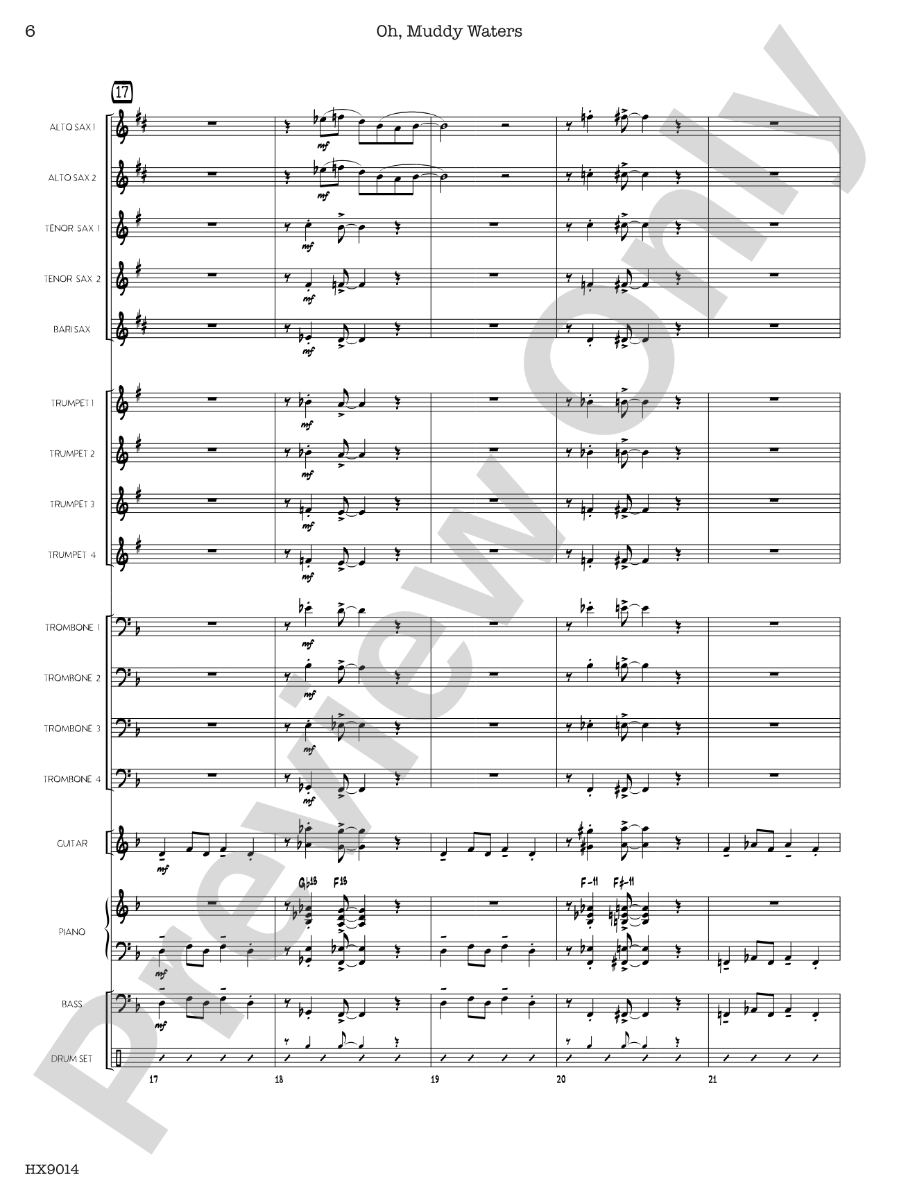 Oh, Muddy Waters: Jazz Ensemble Conductor Score & Parts